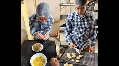 US celebrity chef Eitan Bernath is making litti choka at ‘Didi Ki Rasoi’ in Bihar’s Patna. (Twitter/@EitanBernath) US celebrity chef Eitan Bernath is making litti choka at ‘Didi Ki Rasoi’ in Bihar’s Patna. (Twitter/@EitanBernath)