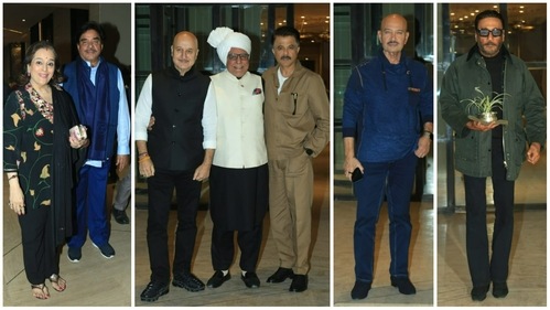 Shatrughan Sinha with wife, Anupam Kher and Anil Kapoor, Rakesh Roshan and Jackie Shroff at Subhash Ghai's birthday bash. (Varinder Chawla) Shatrughan Sinha with wife, Anupam Kher and Anil Kapoor, Rakesh Roshan and Jackie Shroff at Subhash Ghai's birthday bash. (Varinder Chawla)