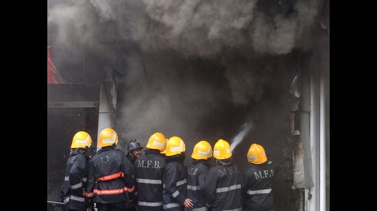 A fire broke out in a cotton shop located on Chaurhi Sadak, Ludhiana, on Tuesday. (HT file photo for representation)