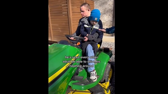 Man with down syndrome fulfills his wish to drive around nephew. (Instagram/@Good News Movement)