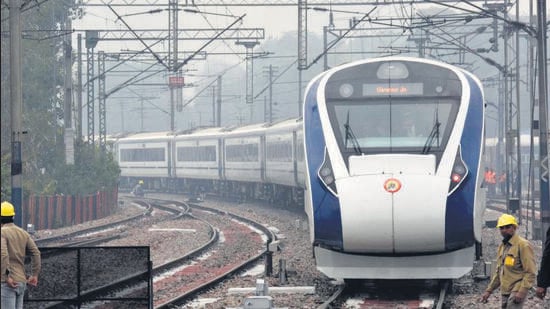 Railway officials expect lesser demand for Vande Bharat trains on the routes connecting tier-2 cities and hence, are opting for shorter verswion of the popular train. (HT PHOTO)