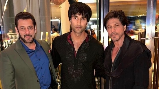 Salman Khan with Shah Rukh and Meezaan Jafri.