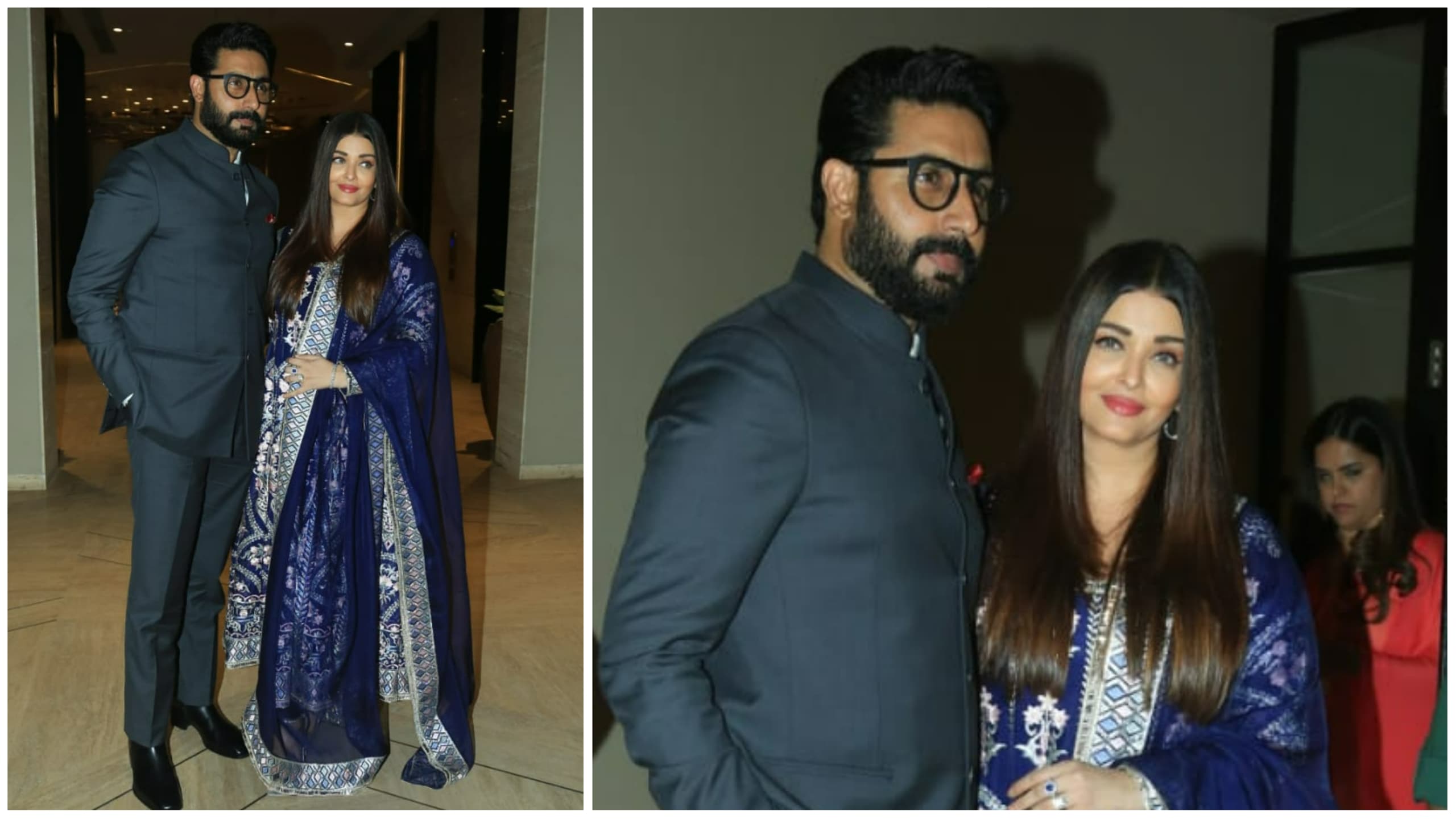 Abhishek Bachchan and Aishwarya Rai at Subhash Ghai's birthday bash. (Varinder Chawla)