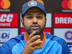 Indian cricket team captain Rohit Sharma during a press conference (PTI) Indian cricket team captain Rohit Sharma during a press conference (PTI)