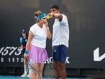 Sania Mirza and Rohan Bopanna in the Australian Open. Sania Mirza and Rohan Bopanna in the Australian Open.