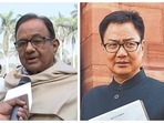 Law minister Kiren Rijiju on Tuesday expressed concern over the Collegium resolution mentioning R&AW finding. Chidambaram said it contained no 'sensitive' information. Law minister Kiren Rijiju on Tuesday expressed concern over the Collegium resolution mentioning R&AW finding. Chidambaram said it contained no 'sensitive' information.