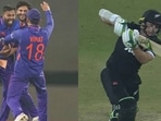 Virat Kohli, Hardik :Pandya and Shardul Thakur celebrating Tom Latham's wicket(BCCI/PTI) Virat Kohli, Hardik :Pandya and Shardul Thakur celebrating Tom Latham's wicket(BCCI/PTI)