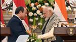 Prime Minister Narendra Modi with Egyptian President Abdel Fattah El-Sisi on Wednesday. (Sanjeev Verma/HT Photo) Prime Minister Narendra Modi with Egyptian President Abdel Fattah El-Sisi on Wednesday. (Sanjeev Verma/HT Photo)