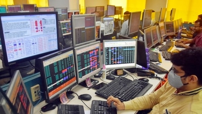 Shareholders react as Sensex and Nifty go down. (ANI File Photo ) Shareholders react as Sensex and Nifty go down. (ANI File Photo )
