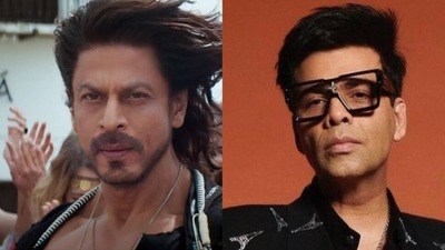 Karan Johar hailed Shah Rukh Khan's comeback film Pathaan. Karan Johar hailed Shah Rukh Khan's comeback film Pathaan.