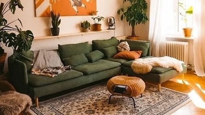 Layer your decor: Layering different elements in a room can create depth and interest. This can be achieved through the use of rugs, curtains, and pillows. (Pinterest) Layer your decor: Layering different elements in a room can create depth and interest. This can be achieved through the use of rugs, curtains, and pillows. (Pinterest)