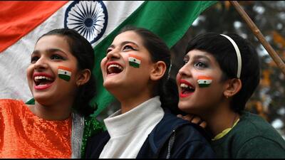 Students participating in a cultural programme on the eve of Republic Day at Tagore Theatre in Chandigarh on Wednesday. (Sanjeev Sharma/HT)