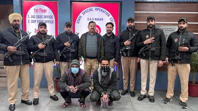 The arrested members of the human trafficking ring in Mohali. (HT Photo) The arrested members of the human trafficking ring in Mohali. (HT Photo)