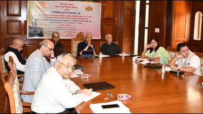 The first day of the steering committee meeting was organised jointly by the State Higher and Technical Education Department and SPPU. (HT PHOTO)