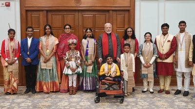 PM Modi interacts with Pradhan Mantri Rashtriya Bal Puraskar winners PM Modi interacts with Pradhan Mantri Rashtriya Bal Puraskar winners