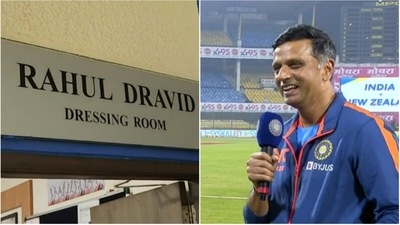 Rahul Dravid dressing room in Indore (BCCI.tv) Rahul Dravid dressing room in Indore (BCCI.tv)