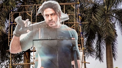 Shahrukh Khan's film Pathaan released on Wednesday, Jan. 25, 2023. (PTI Photo/Kunal Patil) (PTI) Shahrukh Khan's film Pathaan released on Wednesday, Jan. 25, 2023. (PTI Photo/Kunal Patil) (PTI)