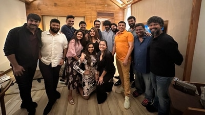 Vijay made a rare appearance at the success party of Varisu.
