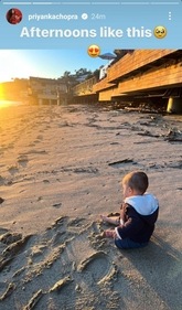 Priyanka Chopra shared a new photo of Malti Marie Chopra Jonas on the beach. Priyanka Chopra shared a new photo of Malti Marie Chopra Jonas on the beach.