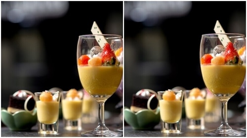 Fruit and Mint Custard Fruit and Mint Custard
