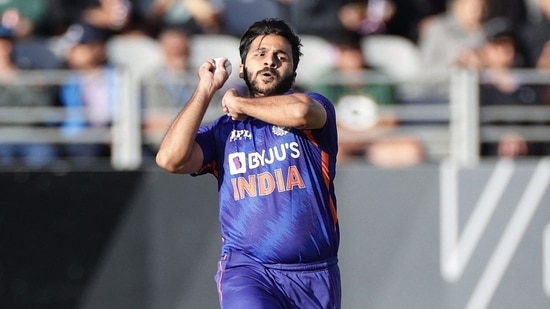 India's Shardul Thakur bowls during an ODI(AFP)