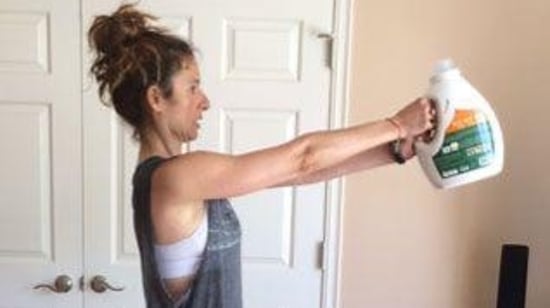 Use household items: You can also use household items such as cans of food, water bottles, or even a backpack filled with books to add resistance to your workout.(Pinterest)