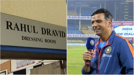 Rahul Dravid dressing room in Indore(BCCI.tv)