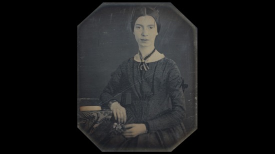 American poet Emily Dickinson (Daguerreotype of Emily Dickinson, c. early 1847. Courtesy Amherst College Archives & Special Collections.)