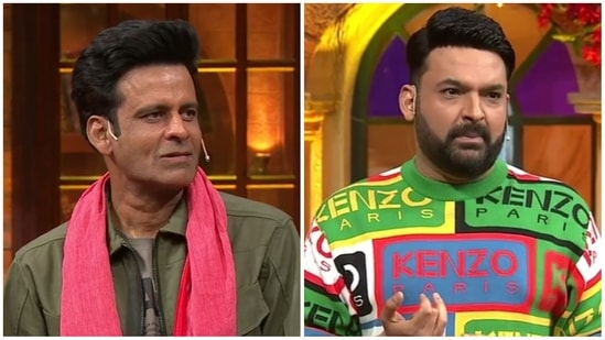 Manoj Bajpayee and Kapil Sharma in stills from The Kapil Sharma Show. 