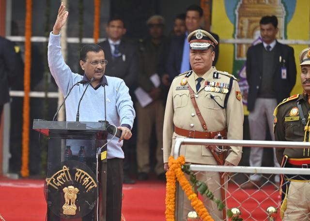 Delhi chief minister Arvind Kejriwal raised the issue of interference by centre-appointed lieutenant governors and governors in state government’s affairs. (Raj K Raj/HT Photo) Delhi chief minister Arvind Kejriwal raised the issue of interference by centre-appointed lieutenant governors and governors in state government’s affairs. (Raj K Raj/HT Photo)