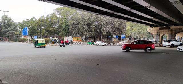 The accident spot in Munirka. The police have booked the driver for rash and negligent driving. (HT Photo) The accident spot in Munirka. The police have booked the driver for rash and negligent driving. (HT Photo)