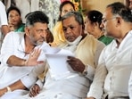 Karnataka Congress President DK Shivakumar interacting with Leader of Opposition in Karnataka Legislative Assembly Siddaramaiah. (ANI Photo) Karnataka Congress President DK Shivakumar interacting with Leader of Opposition in Karnataka Legislative Assembly Siddaramaiah. (ANI Photo)