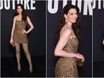 Anne Hathaway makes fierce leopard statement at Valentino haute couture show. (Twitter) Anne Hathaway makes fierce leopard statement at Valentino haute couture show. (Twitter)