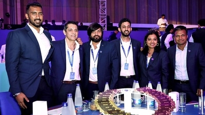 Delhi Capitals Team owners, staff and other officials pose for a group photo after the end of the IPL 2023 Auction at the Grand Hyatt hotel, in Kochi (ANI-IndianPremierLeague Twitter) Delhi Capitals Team owners, staff and other officials pose for a group photo after the end of the IPL 2023 Auction at the Grand Hyatt hotel, in Kochi (ANI-IndianPremierLeague Twitter)