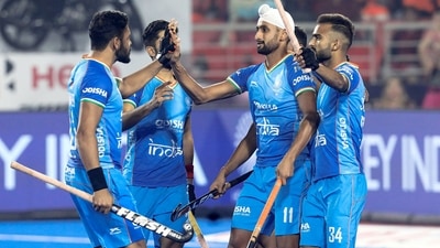 Indian players celebrate a goal against Japan during the FIH Hockey Men’s World Cup 2023 (Hockey India Twitter) Indian players celebrate a goal against Japan during the FIH Hockey Men’s World Cup 2023 (Hockey India Twitter)