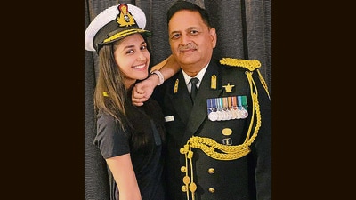 Nikita Dutta with her father, retired Rear Admiral AK Dutta Nikita Dutta with her father, retired Rear Admiral AK Dutta