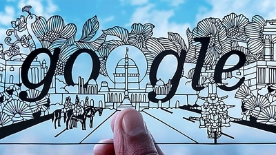 Search giant Google has commemorated India's 74th Republic Day with an artwork that uses intricately hand-cut paper and features iconic landmarks such as Rashtrapati Bhavan, India Gate, North Block and South Block, a contingent and motorcycle-borne 'Daredevils'. (PTI) Search giant Google has commemorated India's 74th Republic Day with an artwork that uses intricately hand-cut paper and features iconic landmarks such as Rashtrapati Bhavan, India Gate, North Block and South Block, a contingent and motorcycle-borne 'Daredevils'. (PTI)