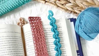 Ribbon or yarn: Long strips of ribbon or yarn can be wrapped around a book to mark your spot. You can also use ribbon or yarn to create a tasseled bookmark for a more decorative option. (Pinterest) Ribbon or yarn: Long strips of ribbon or yarn can be wrapped around a book to mark your spot. You can also use ribbon or yarn to create a tasseled bookmark for a more decorative option. (Pinterest)