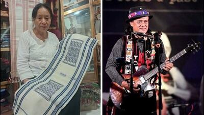 Weaver Neihunuo Sorhie and musician Moa Subong.