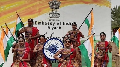 The cultural programme organised by the Indian embassy in Riyadh, Saudi Arabia (Twitter/@IndianEmbRiyadh) The cultural programme organised by the Indian embassy in Riyadh, Saudi Arabia (Twitter/@IndianEmbRiyadh)