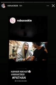 She plays a character that gives blessings to Shah Rukh's character in the film. She plays a character that gives blessings to Shah Rukh's character in the film.