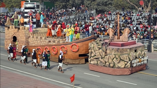 A mix of tribal dance forms, wartime heritage and fishing culture of the union territory of Dadra, Nagar Haveli, Daman and Diu was on display at the Kartavya Path.(ANI)