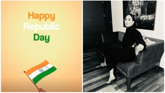 Kareena Kapoor Khan wished 'Happy Republic Day' in a short and simple way by sharing a graphic of the national flag.(Instagram/@kareenakapoorkhan)
