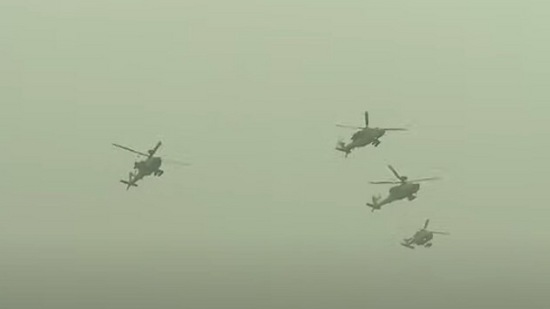 As many as forty-five aircraft of the IAF, four helicopters of the Army, and an IL-38 aircraft of the Navy participated in the air show. (ANI)