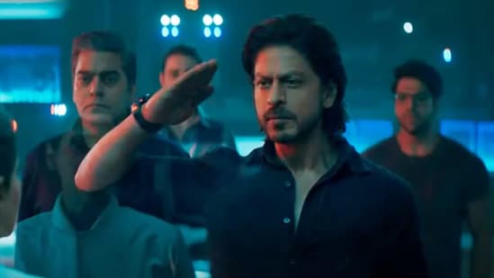 Shah Rukh Khan in a still from the trailer.