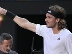 Stefanos Tsitsipas of Greece celebrates after defeating Karen Khachanov of Russia in their semifinal at the Australian Open tennis championship in Melbourne, Australia, Friday, Jan. 27, 2023. (AP Photo/Dita Alangkara)(AP) Stefanos Tsitsipas of Greece celebrates after defeating Karen Khachanov of Russia in their semifinal at the Australian Open tennis championship in Melbourne, Australia, Friday, Jan. 27, 2023. (AP Photo/Dita Alangkara)(AP)