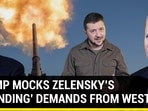 TRUMP MOCKS ZELENSKY'S 'UNENDING' DEMANDS FROM WEST TRUMP MOCKS ZELENSKY'S 'UNENDING' DEMANDS FROM WEST