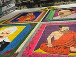 Mother-daughter duo make rangoli from ice cream sticks and entered Singapore Book of Records.(Facebook/@Soundara Nayaki Vairavan) Mother-daughter duo make rangoli from ice cream sticks and entered Singapore Book of Records.(Facebook/@Soundara Nayaki Vairavan)