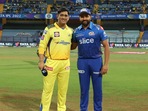 MS Dhoni with Rohit Sharma(IPL) MS Dhoni with Rohit Sharma(IPL)