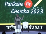 Prime Minister Narendra Modi at Pariksha Pe Charcha 2023 event held in New Delhi on Friday. Prime Minister Narendra Modi at Pariksha Pe Charcha 2023 event held in New Delhi on Friday.